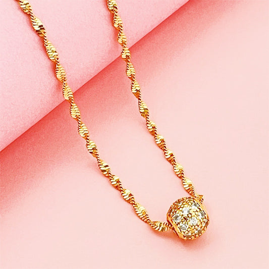 Women's Gold-plated Gold Vacuum Plating Lucky Beads Necklaces
