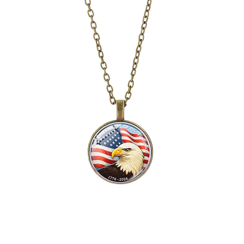 Popular Weekly Commemorative Liberty Bell National Flag Totem Necklaces