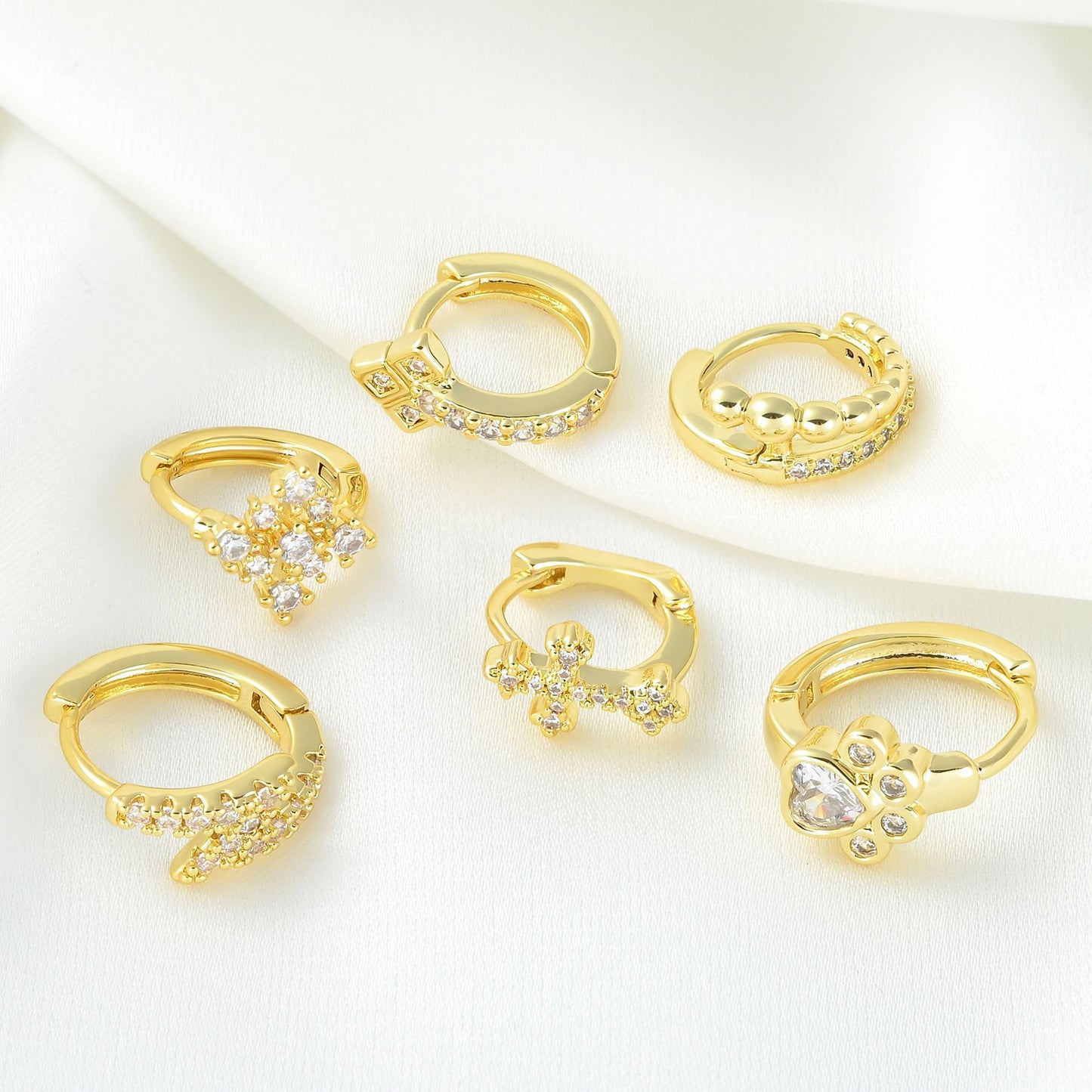 Geometric Micro Inlaid Zircon Clip Cold Ear Buckle