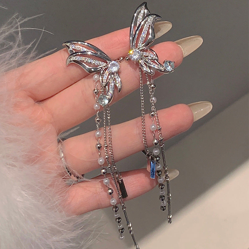 Tassel Ear Clip Vintage Court Style Rings
