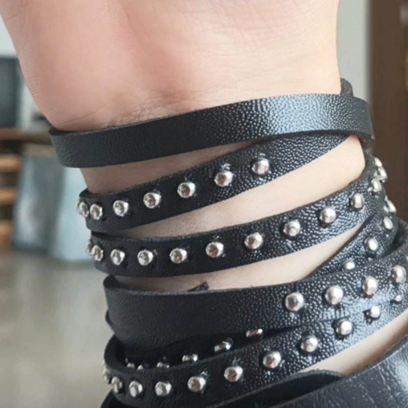 Handmade Punk Rivet Retro Couple Fashion Bracelet