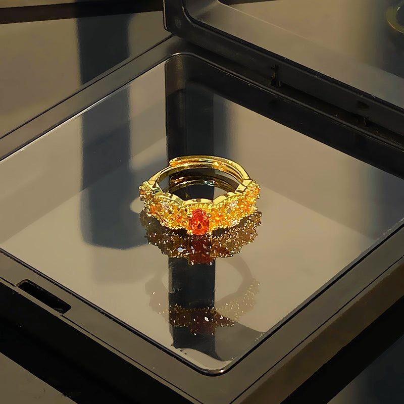 Retro Affordable Luxury Western Region Lace Hollow Out Rings