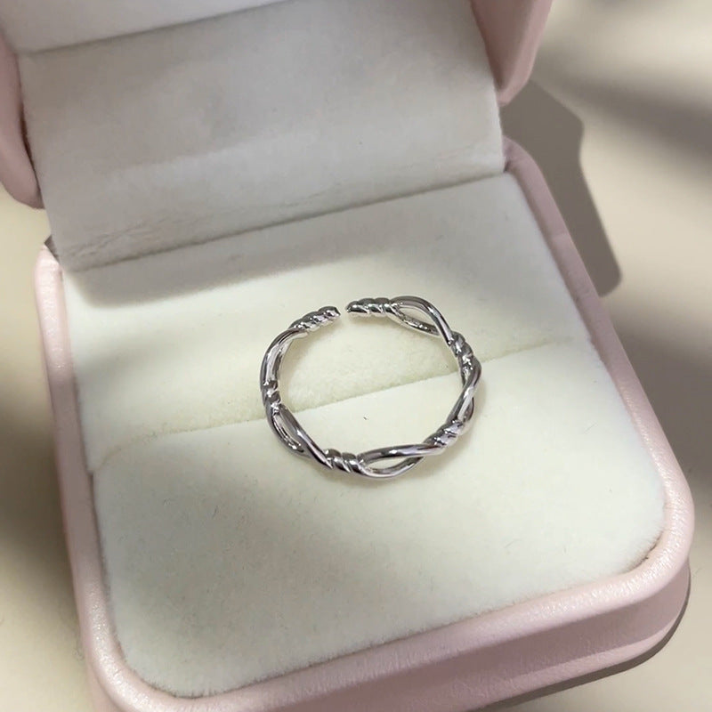 Line Twist Female Simple Temperament Daily Commute Adjustable Ring