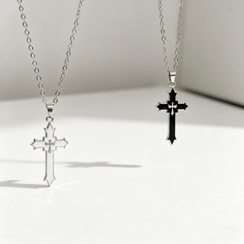 Women's & Men's Cross Couple Design Punk Retro Personality Pendants