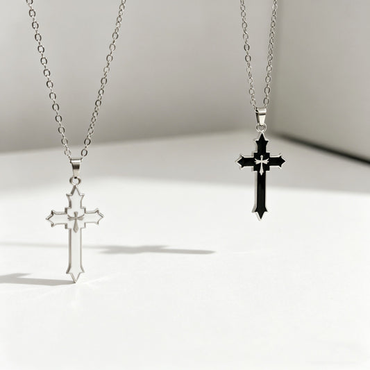Women's & Men's Cross Couple Design Punk Retro Personality Pendants