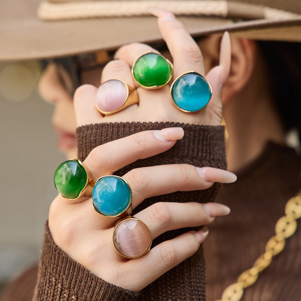 Simple Elegant Oval Opal Light Luxury Fashion Personalized Bracelets
