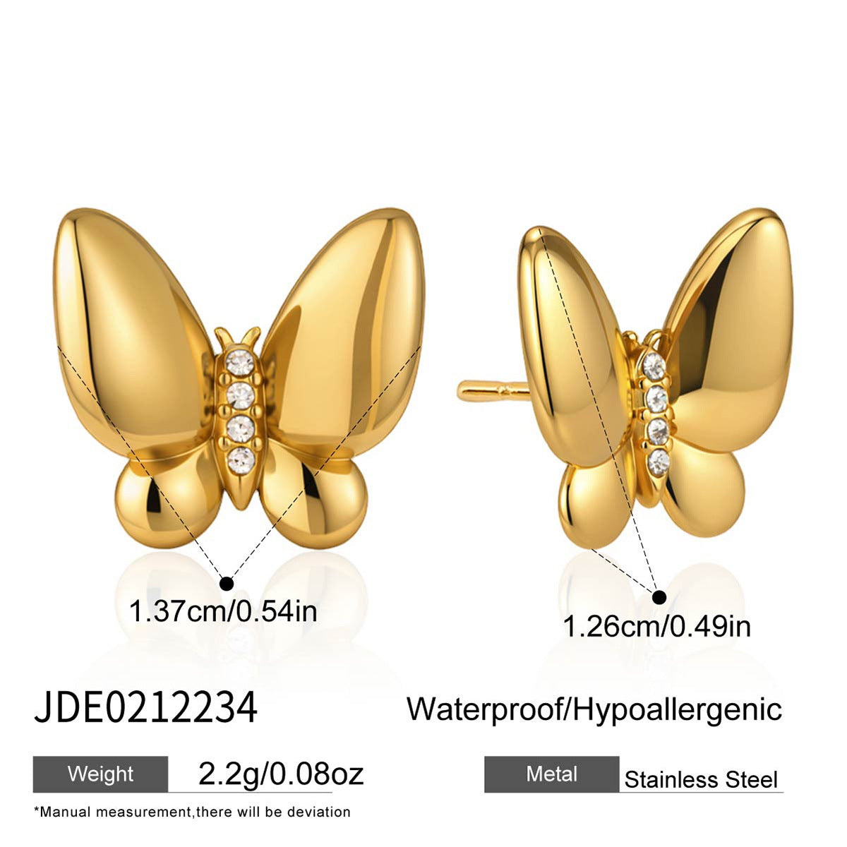 Women's Gold Stainless Steel Special Interest Light Luxury Stud Earrings