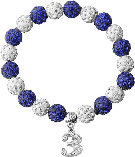 Rhinestone Round Beads Elastic Silk Beaded Metal Bracelet