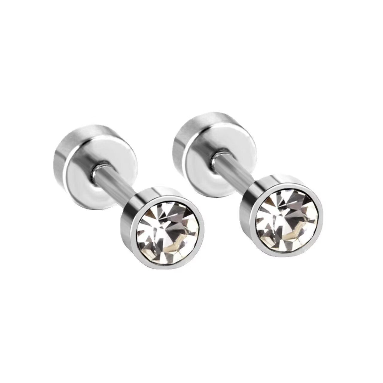 Stainless Steel Diamond Cup Car Plug Ear Bone Seconds Stud Earrings