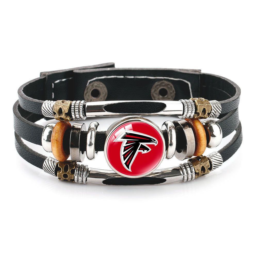 Genuine Leather Hand Professional Rugby League Team Time Stone Bracelet