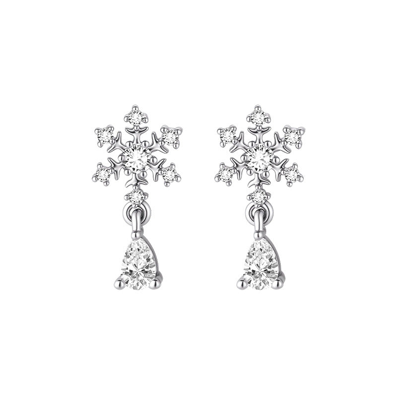 Women's Sier Needle Flower Pearl Exquisite Niche Earrings