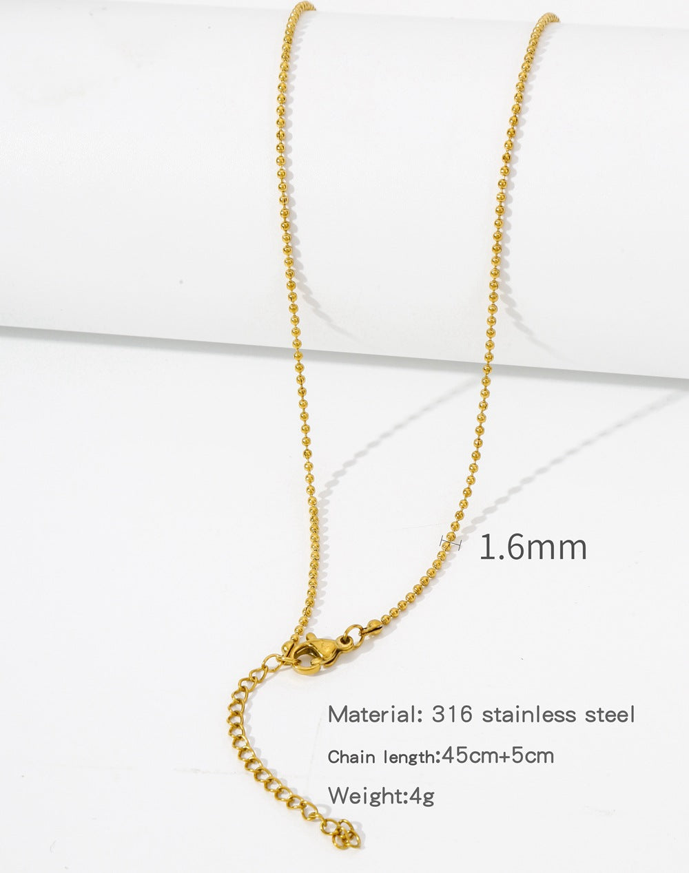 Steel Vacuum Vapor Plating Golden Chain O-shaped Hemp Flowers Necklaces