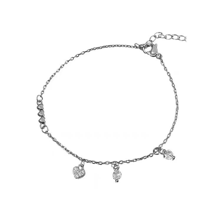 Rhinestone Glossy Heart Female Minimalist Creative Bracelet
