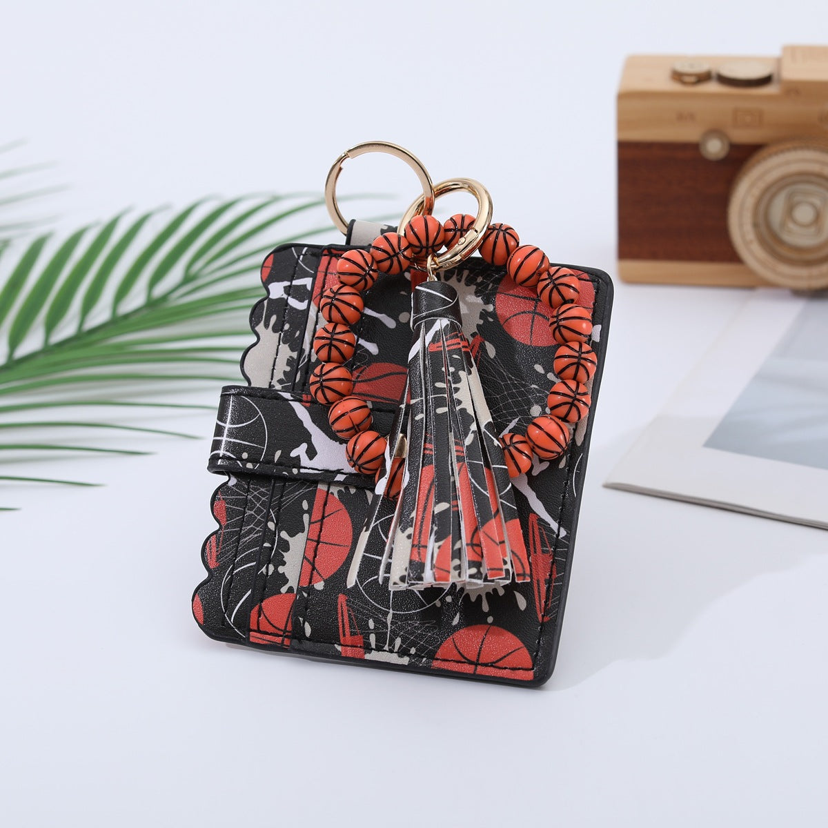 Sports Wooden Bead Card Holder Document Bracelets
