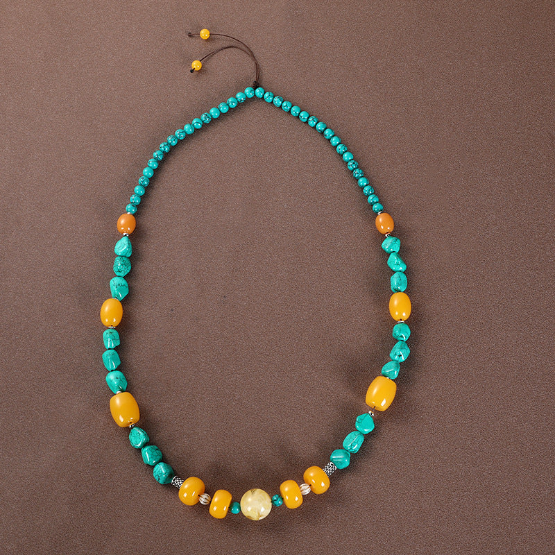 Women's & Men's Long Ethnic Style For Exaggerated Turquoise Necklaces