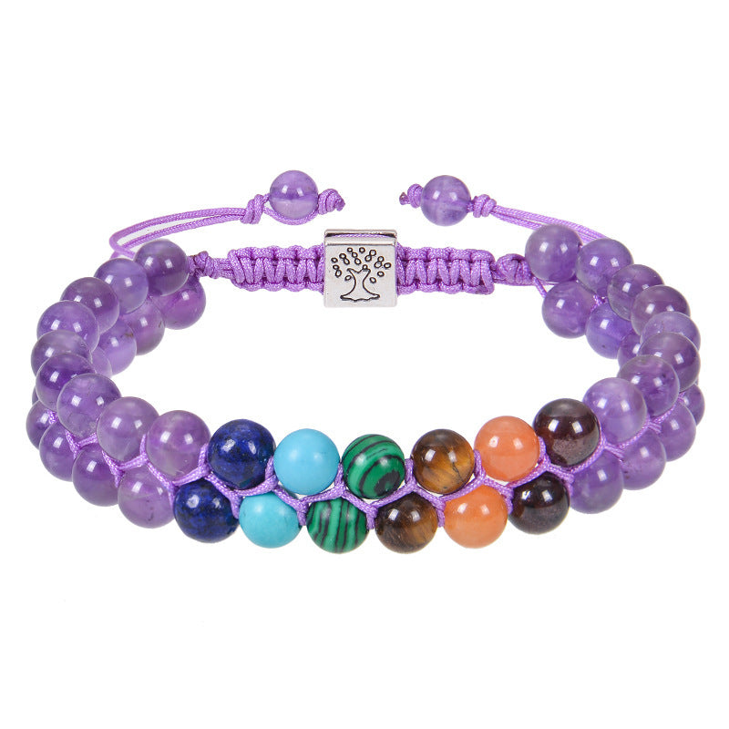 Women's Double Layer Crystal Agate Bead Lucky Bracelets