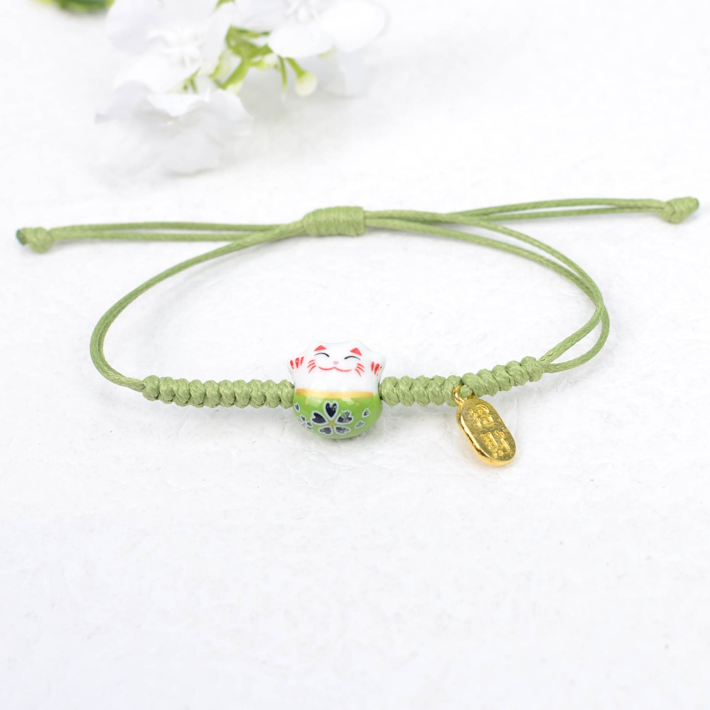 Lucky Cat Hand-woven Red Rope Alloy Bracelets