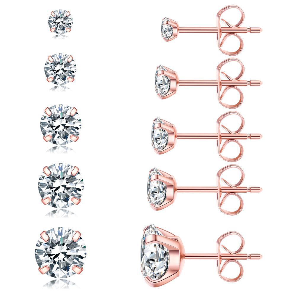 Fashion Zircon Personality Titanium Steel Claw Stud Earrings