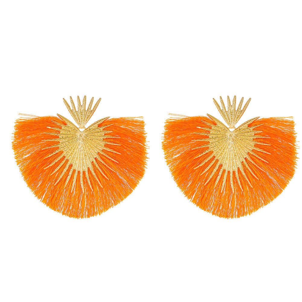 Temperament Heart-shaped Female Personality Simple Fan-shaped Earrings