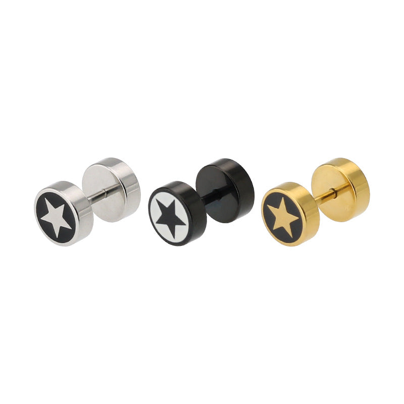 Bilateral Epoxy Titanium Steel Ear Drip Bone Fake Extender Earrings