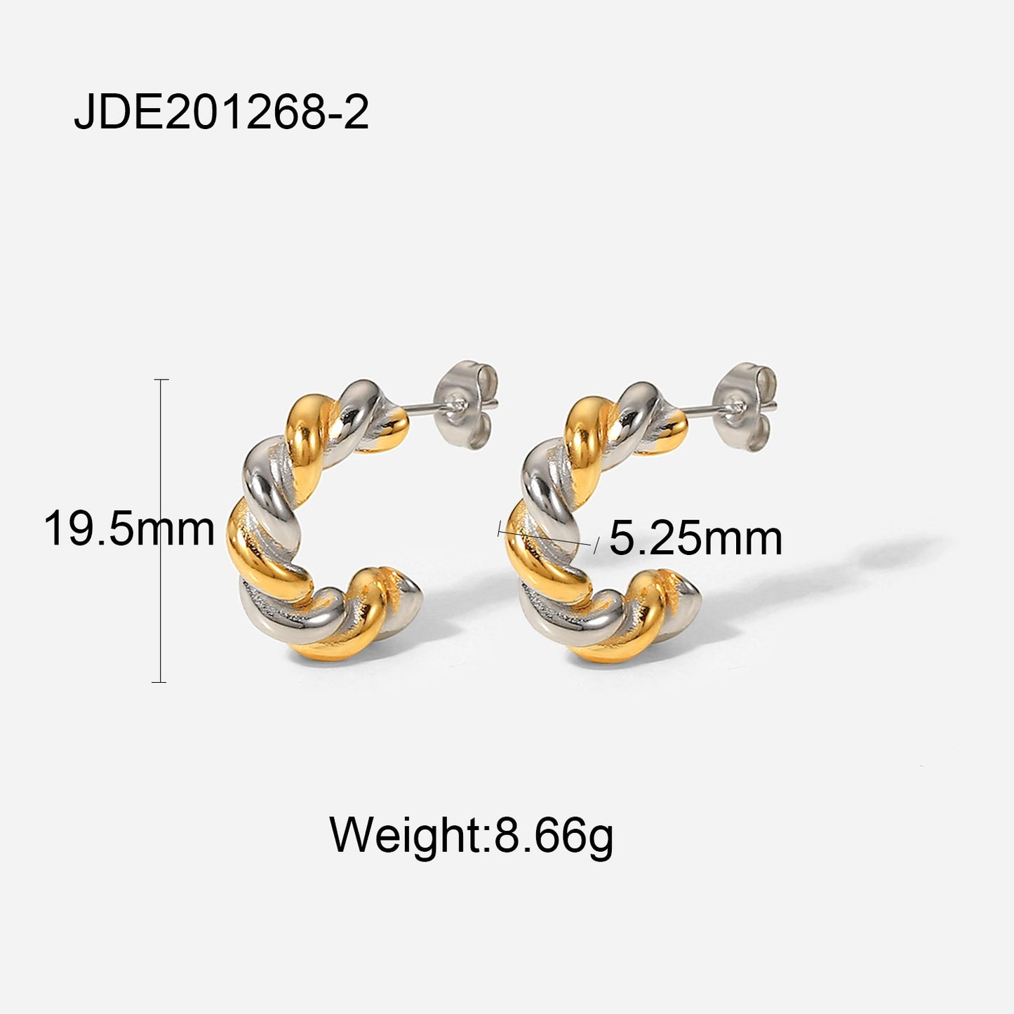 Steel Shaped Contrast Color High Sense Earrings