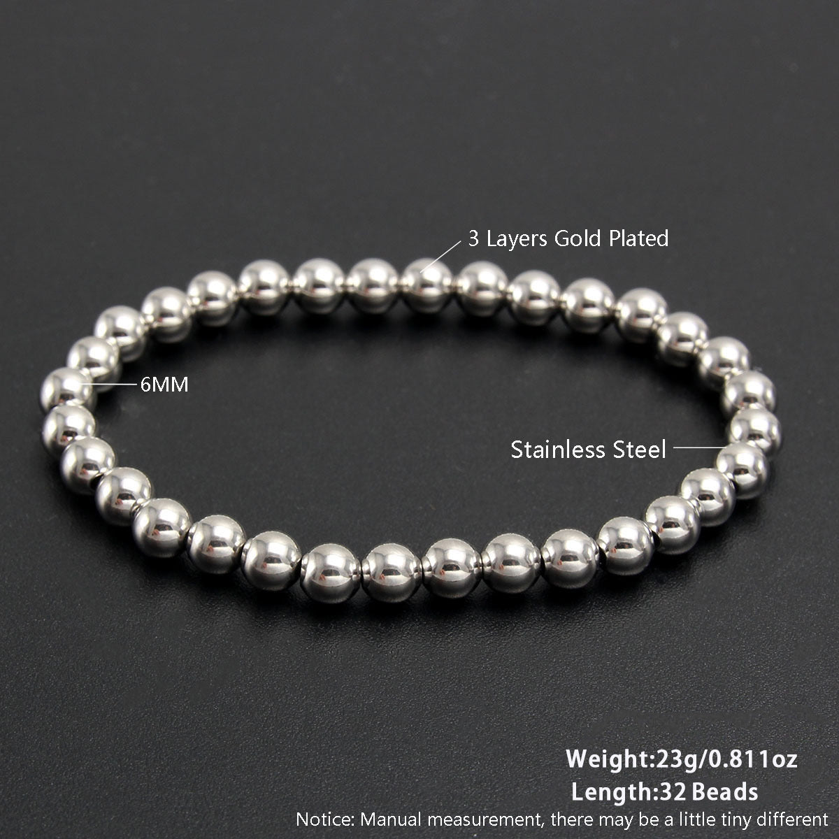 Women's & Men's Stainless Steel Gold-plated Gold Sier Two-color Bracelet