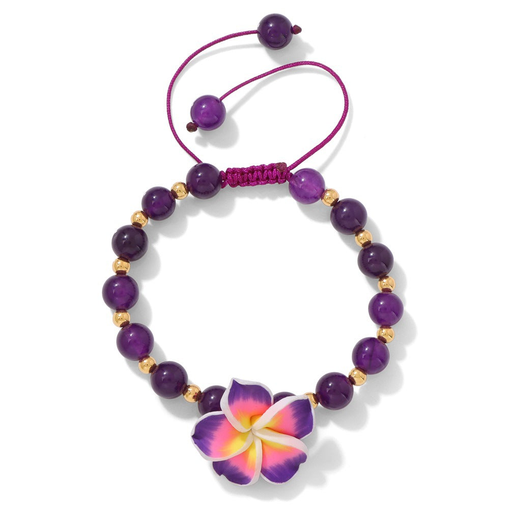 Hand-woven Colorful Bohemian Vacation Style Carrying Strap Sweet Polymer Bracelet