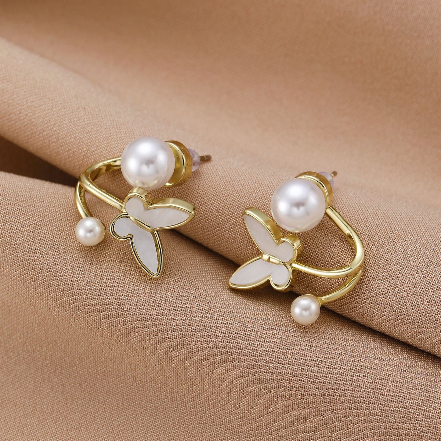 Women's Pearl For French Entry Lux Butterfly Earrings