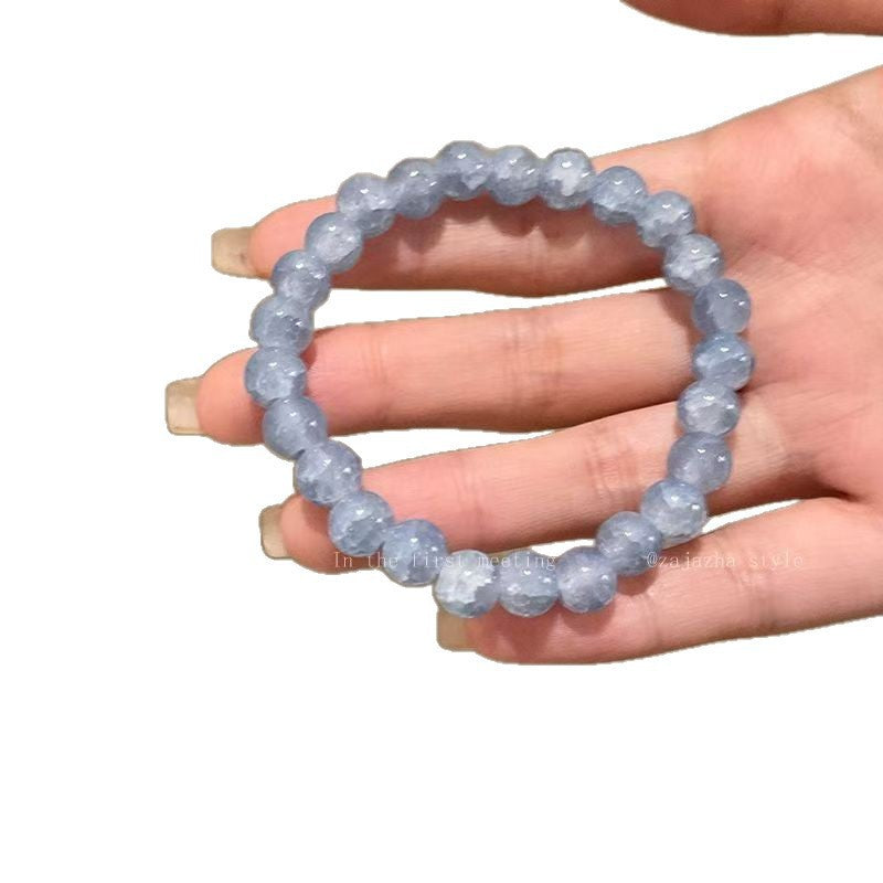 Luxury Aquamarine Camellia Design Good-looking Simple Bracelet