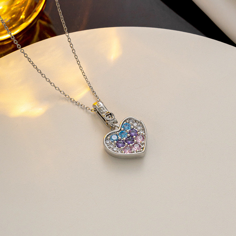 Design High-grade Light Luxury Titanium Steel Heart Flowers Necklaces