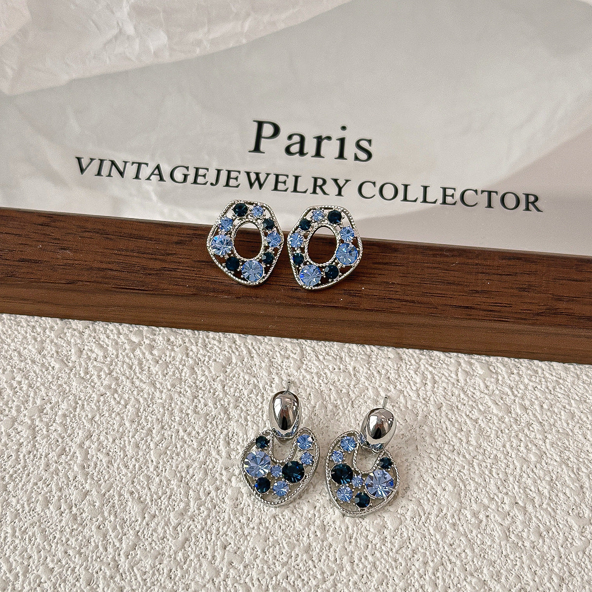 Women's High-grade Frosty Style Small Elegant Simple Fashionable Irregular Gang Drill Earrings