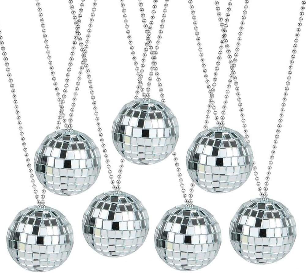 Mirror Disco Ball Gold Sier Costume Generation Necklace
