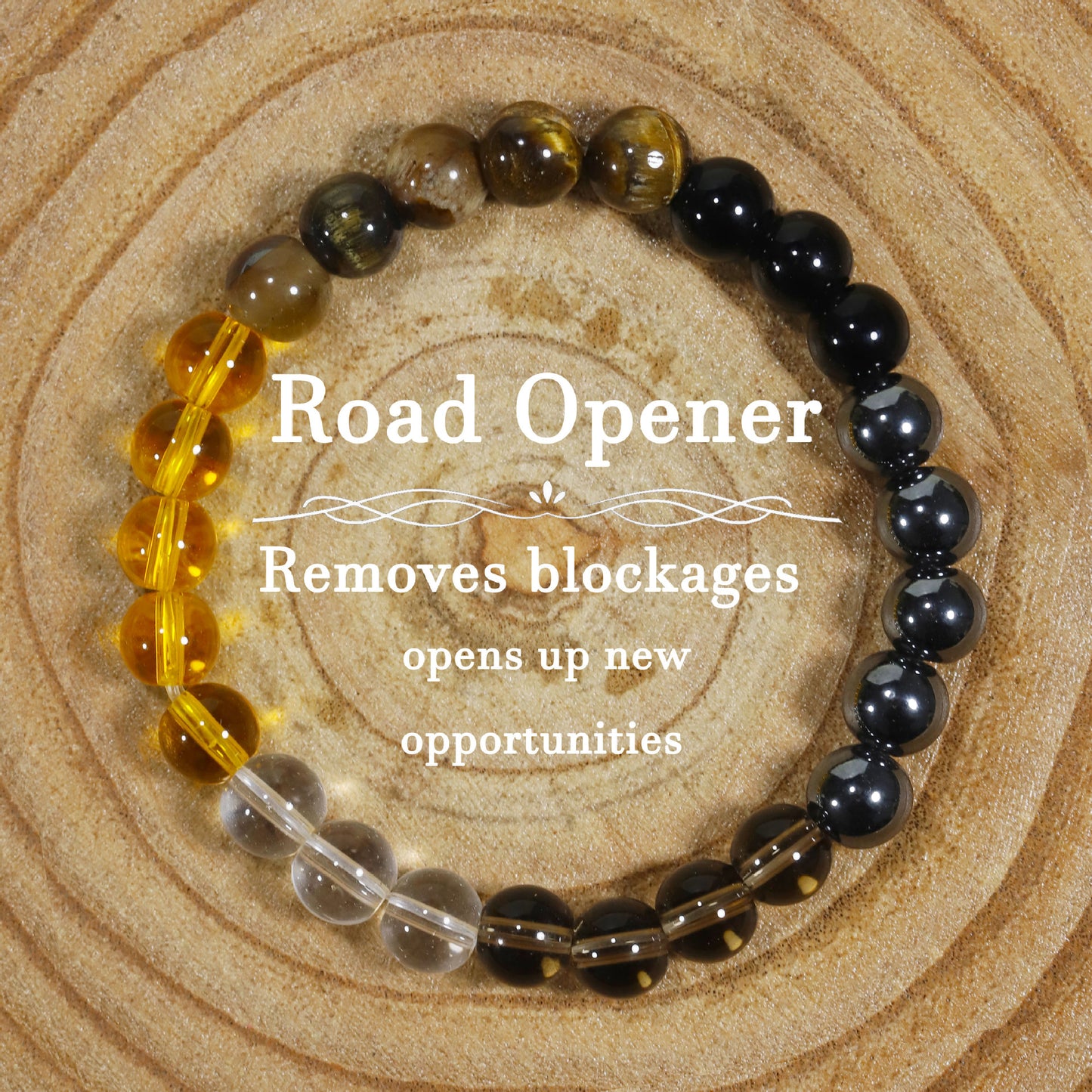 Tigereye Natural Stone Beaded Crystal Unisex Bracelet