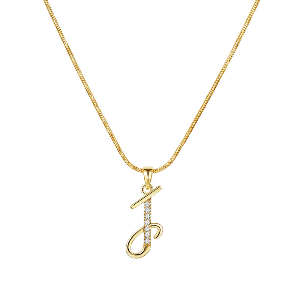 Simple Copper Inlaid Zircon Snake Chain Gold Advanced Necklaces