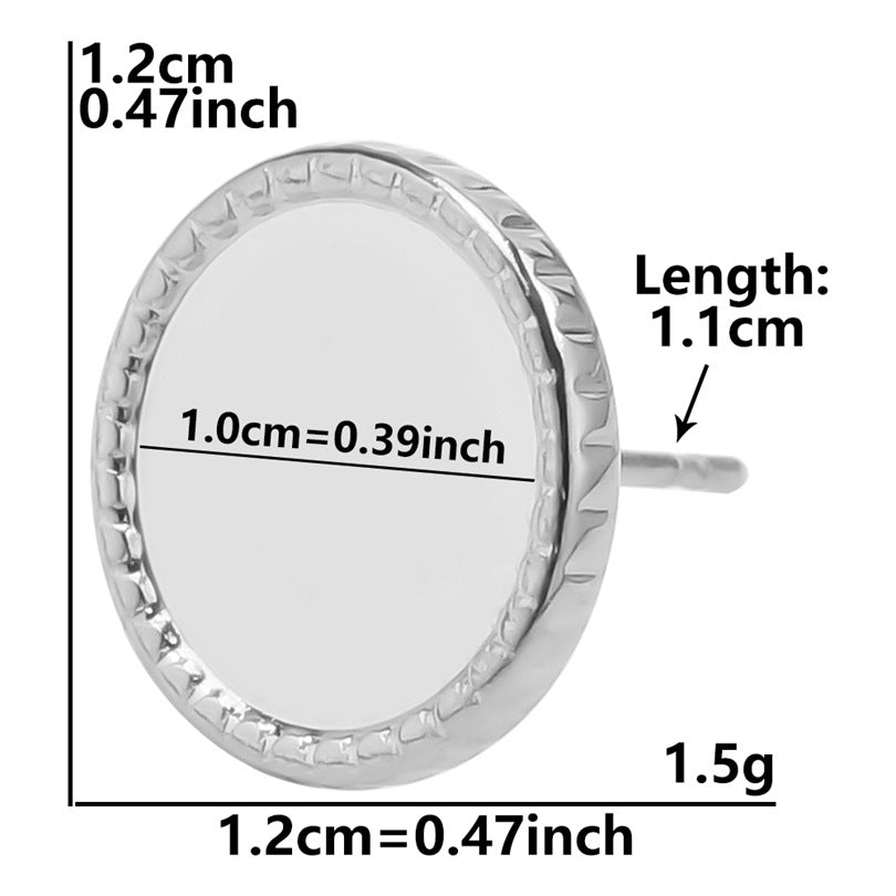 Stainless Steel Round Base Support Titanium Piercing Ear Clip Stud Earrings
