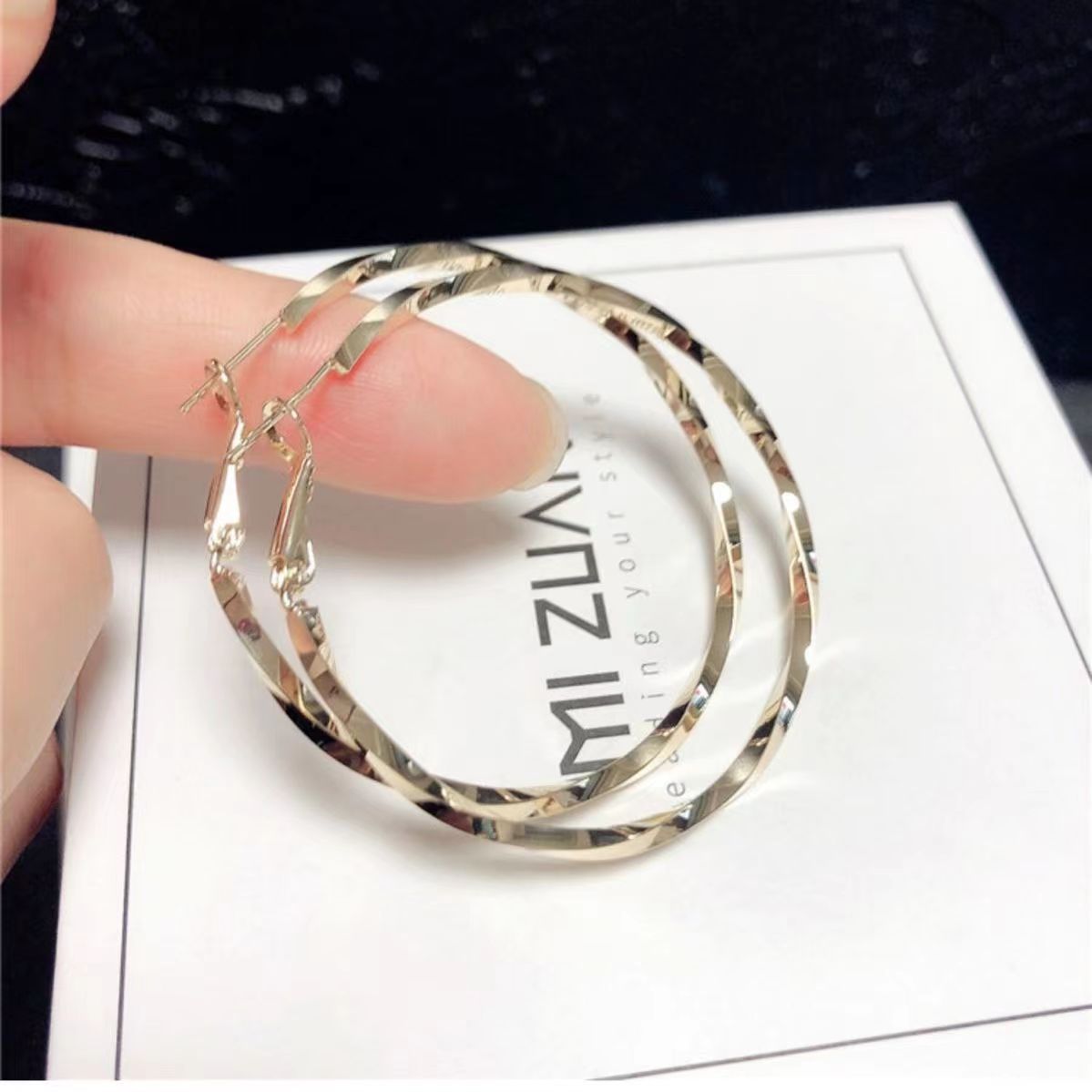 Needle Geometric Ear Circle Temperament Wild High Sense Design Earrings
