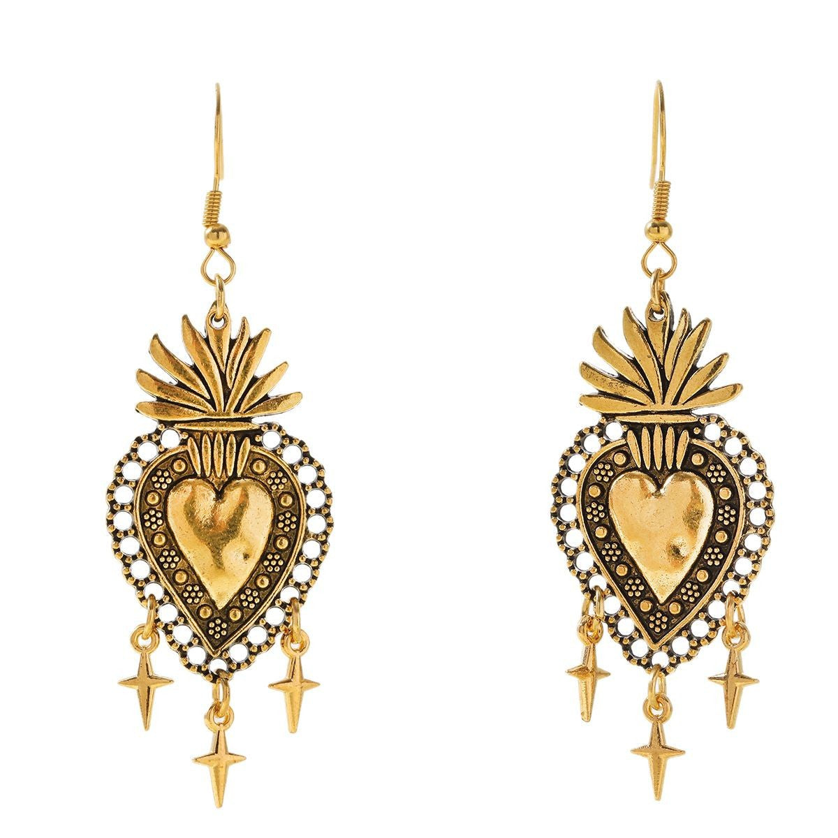 Dark Gothic Fashion Sacred Heart Star Rings