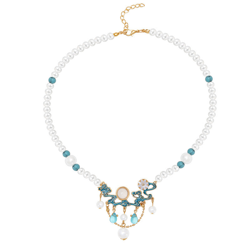 Ming Tang Style Skirt Retro Pearl Necklace