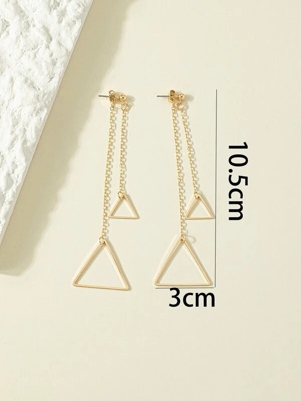 Geometric Metal Eardrops Personality Trendy Triangle Earrings