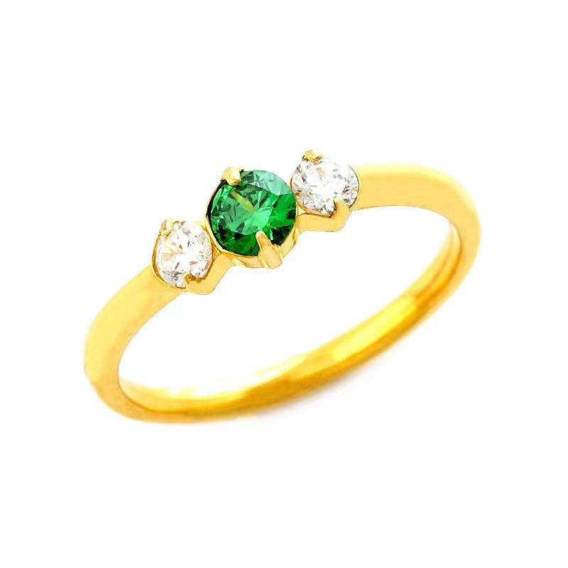 Luxury Color Colorful Crystals Self-discipline Female Niche Rings