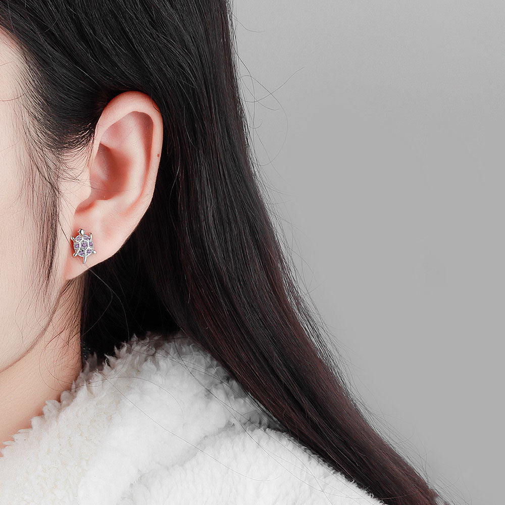 Women's & Men's Ear Simple Personality Small Turtle Zircon Stud Earrings