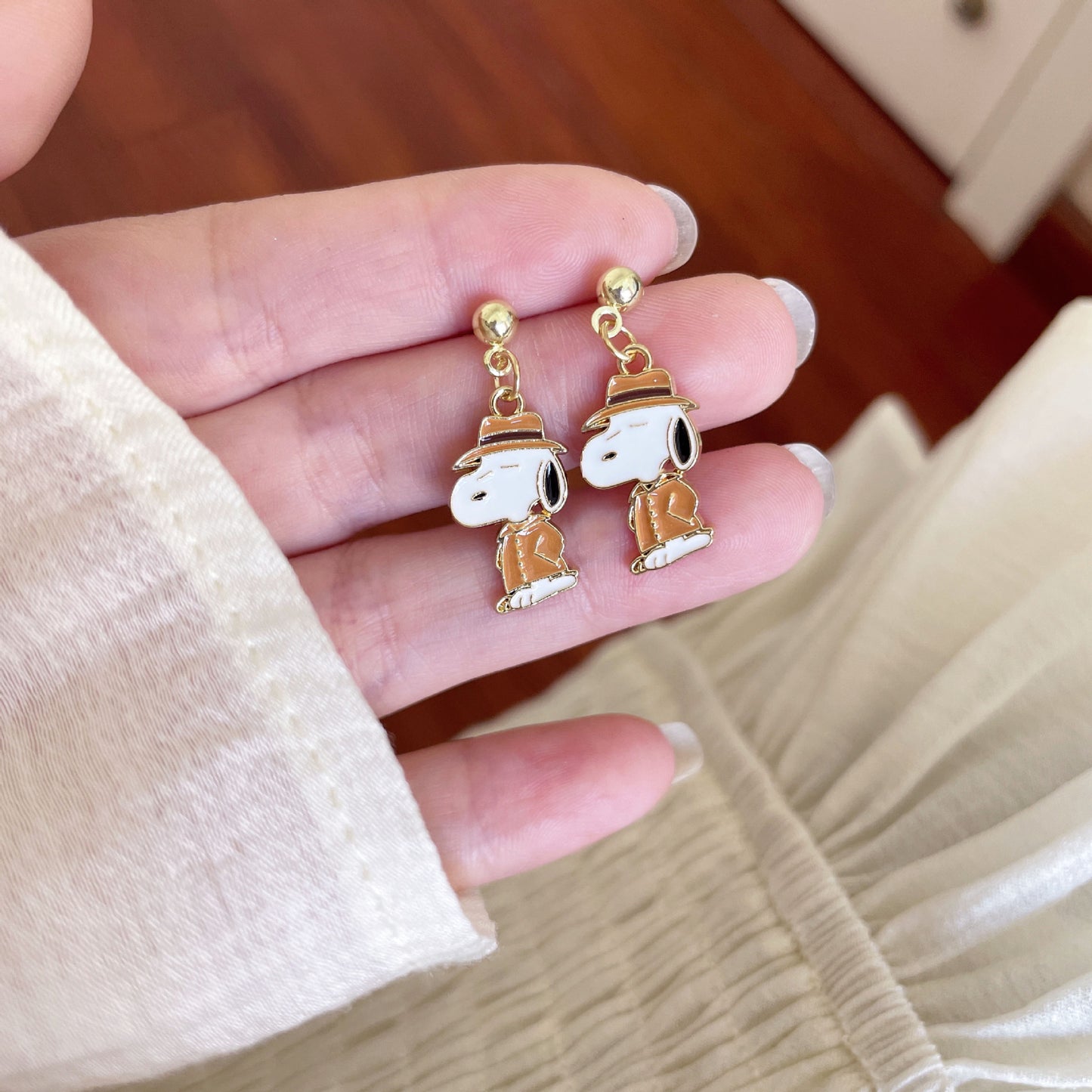 Cartoon Snoopy Cute Personality Childlike Comic Earrings