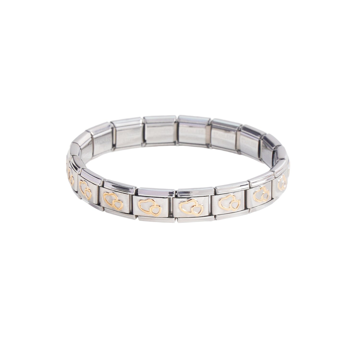 Steel Module Elastic Vacuum Plating Real Gold Bracelet