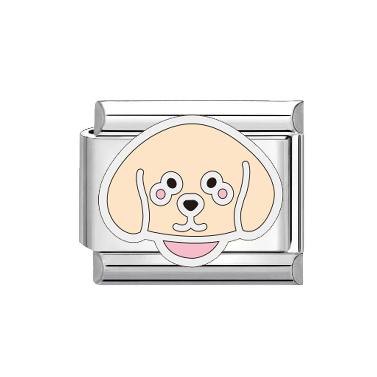 Hot Stainless Steel Italian Module Puppy Pattern Free Bracelet