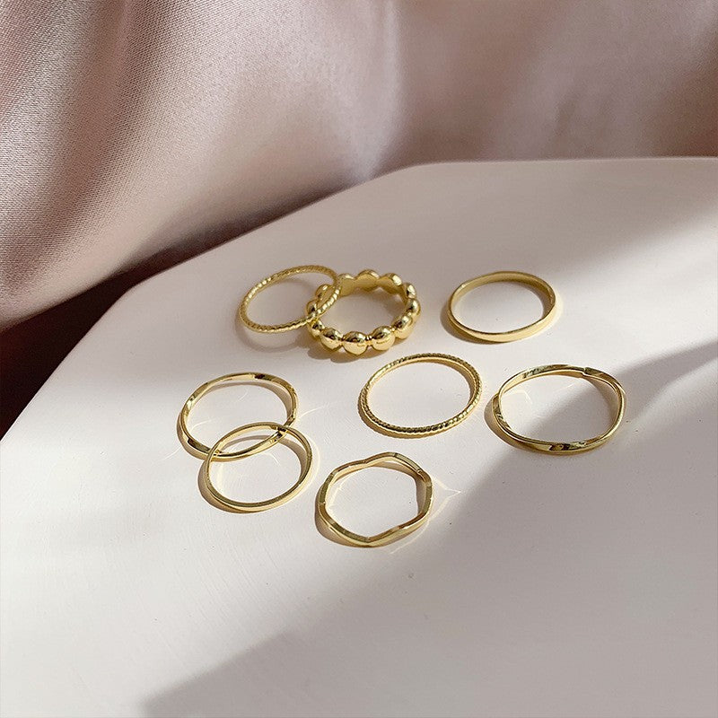 Cold Style Simple Suit Combination Female Opening Adjustable Index Finger Ring