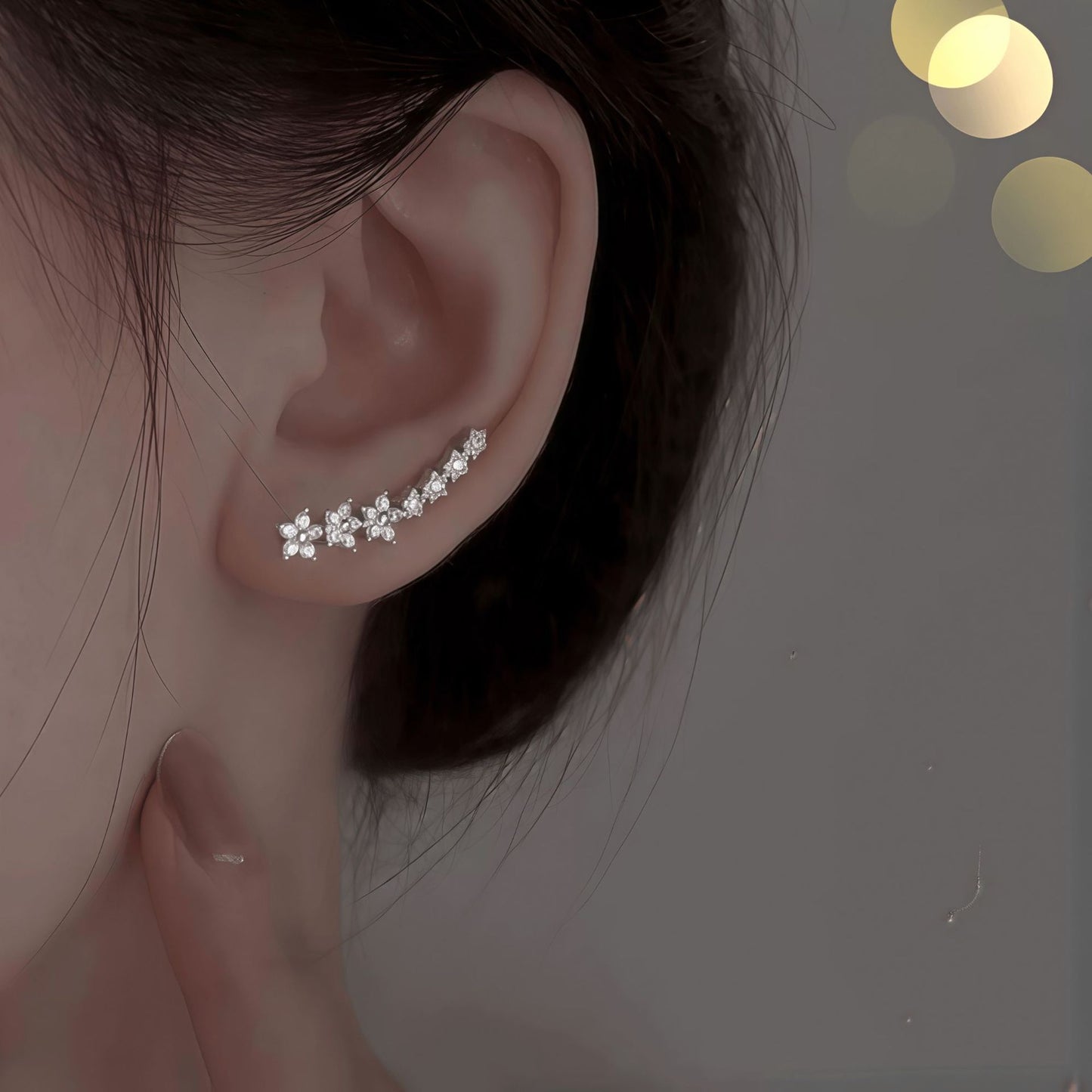 Design Sweet Temperament Starry With Diamonds High-grade Stud Earrings