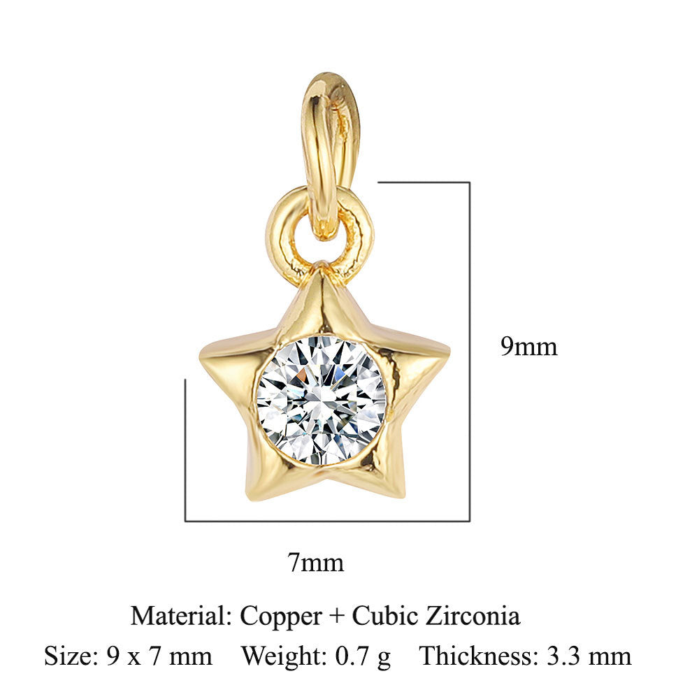 Elephant Eyes Copper Zircon Ornament Accessories Star Moon Pendants