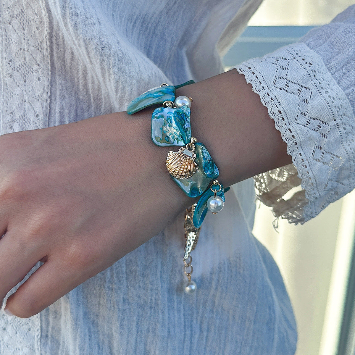 Stylish Beach Summer Starfish Shell Alloy Vintage Necklaces
