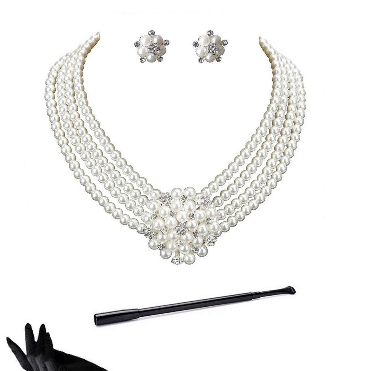 Audrey Hepburn Bride Rhinestone Big Crystal Necklaces