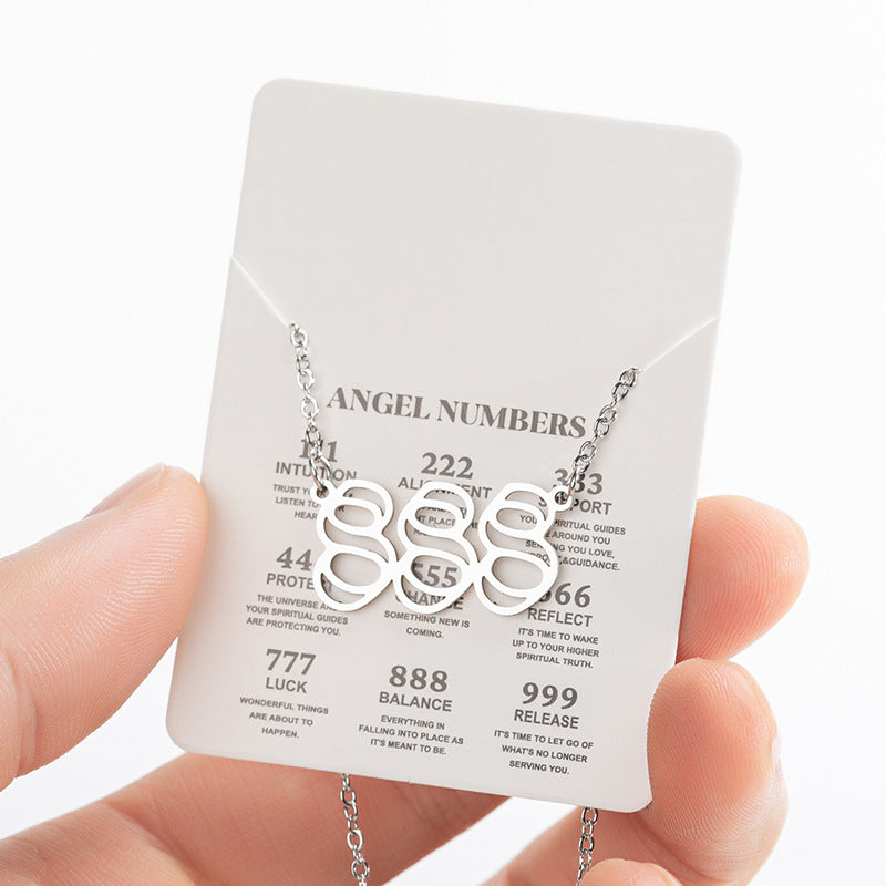 Women's Angel Lucky Number Fashion Stainless Steel Necklaces